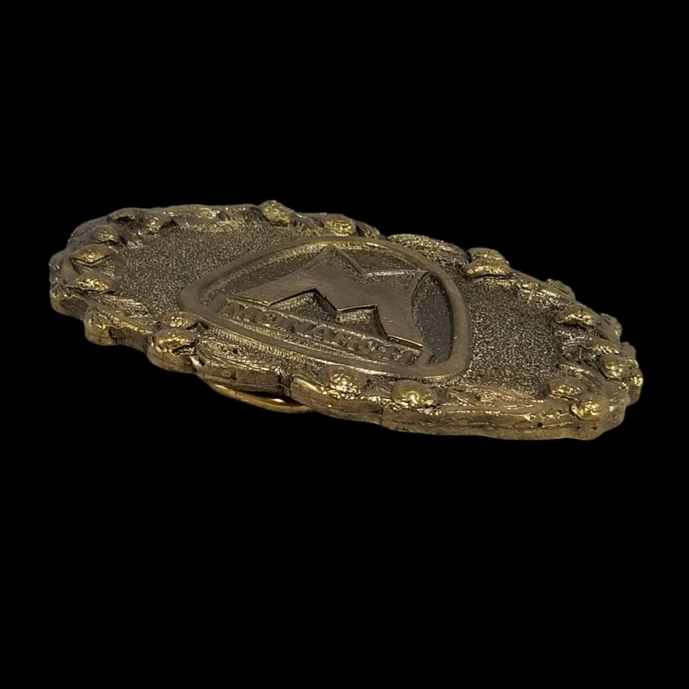 Vintage 1978 Monarch Belt Buckle Adezy Denver Solid Brass Mountain Logo USA Made - Picture 4 of 9